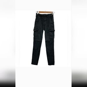 womens h&m divided logg black skinny cargo pants size 6
